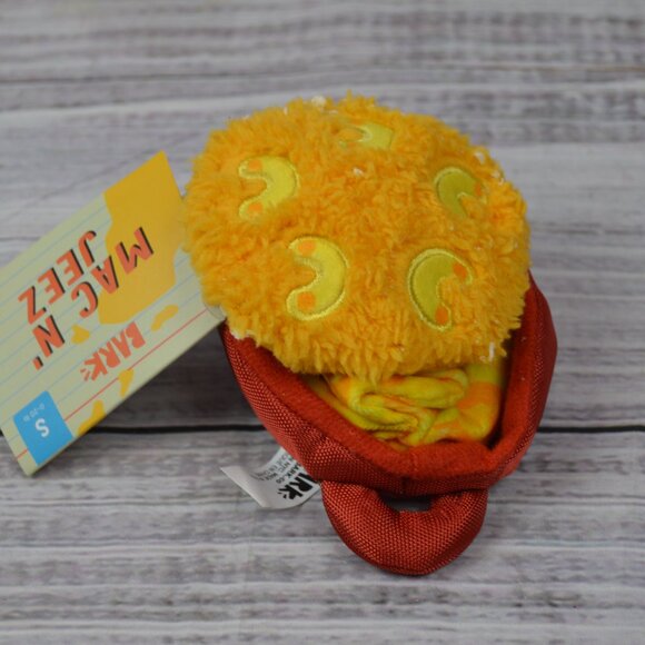 Bark Box Dog Toy Mac N' Jeez Cheese Squeaker Crinkle Small 0-20 Lbs NEW - Picture 12 of 12